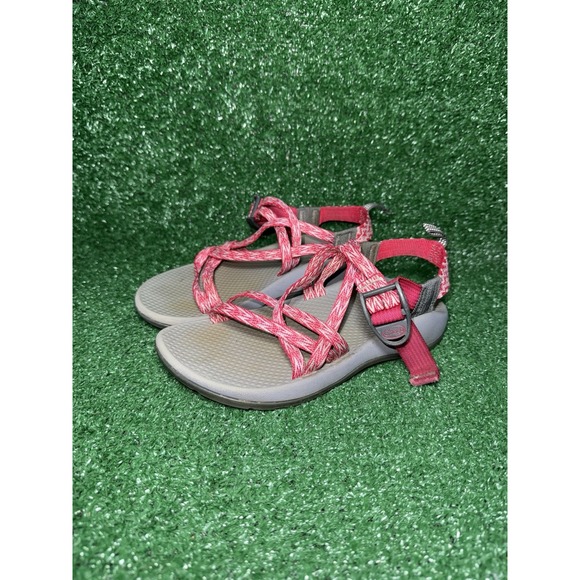 Chacos ZX1 Ecotread Kids Youth Size 3 Pink Gray Comfort Hiking Strap Sandals - Picture 3 of 8